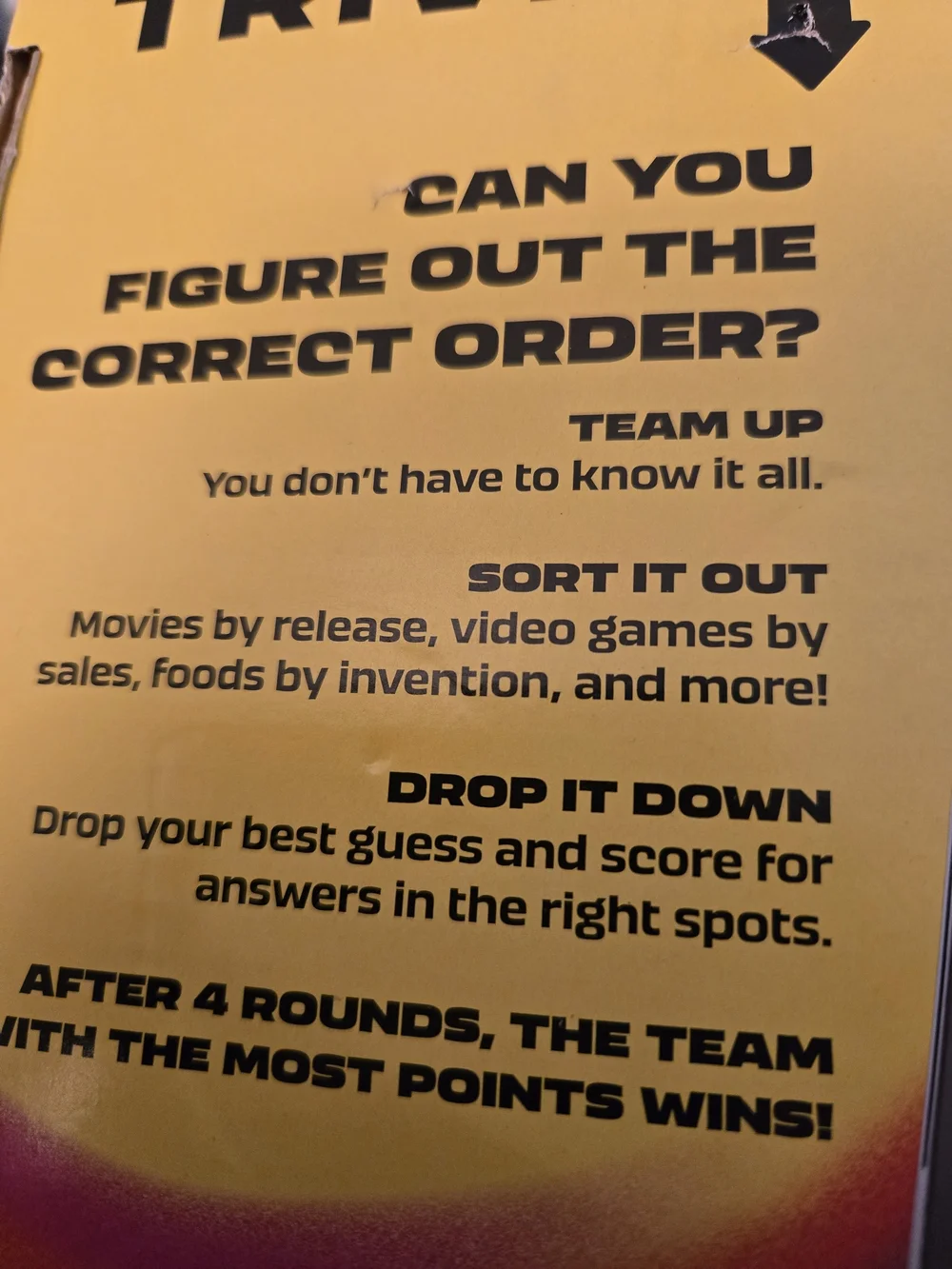 Hasbro Drop Trivia Board Game Black Yellow Red Blue